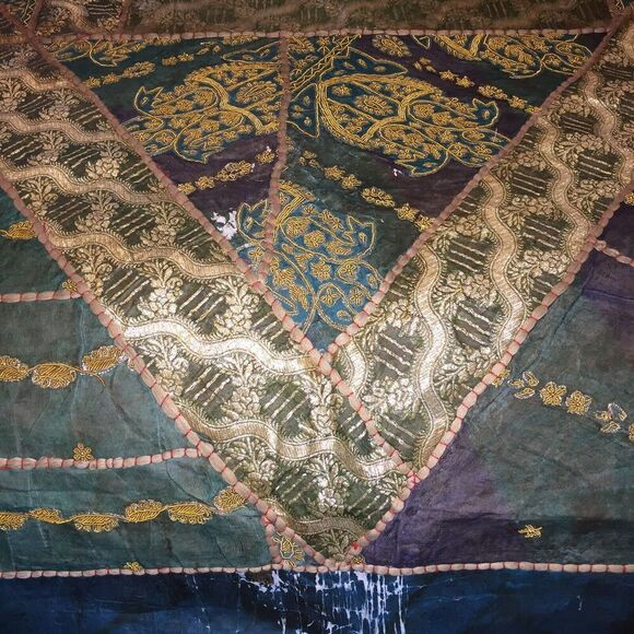 Indian / Indonesian Blanket/ Rug/ Wall ? 92”L x 74” W READ - Picture 13 of 15